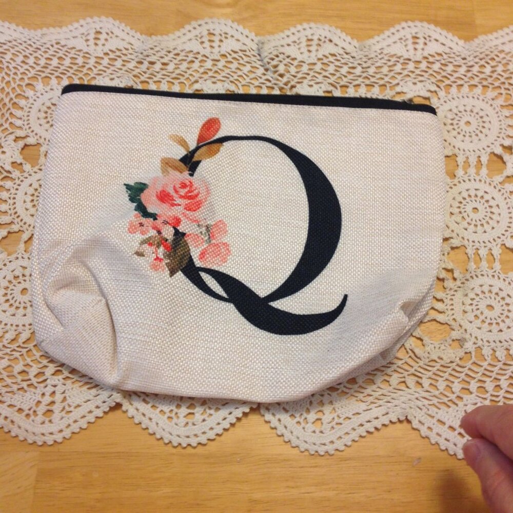 Alphabet Cosmetic / makeup / toiletry bag, the initial "Q"
